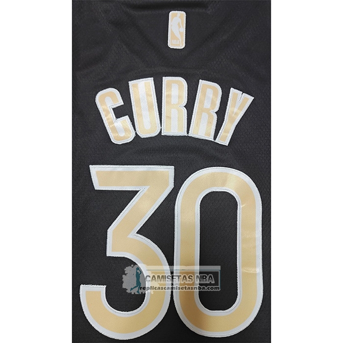 Camiseta Golden State Warriors Stephen Curry NO 30 Select Series Oro Negro